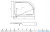 Piramida Saturn brodzik asymetryczny zintegrowany prawy 100x80cm #BAS-100-NP
